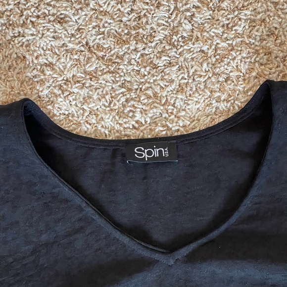 Spin Boutique Black Monochrome Leopard Ruffle Sleeve Babydoll Dress pockets 2XL - Picture 2 of 5